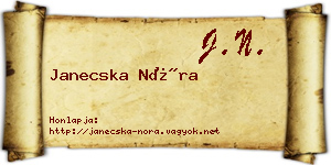 Janecska Nóra névjegykártya